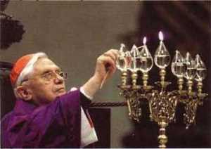 Ratzinger Lights Jewish Menorah