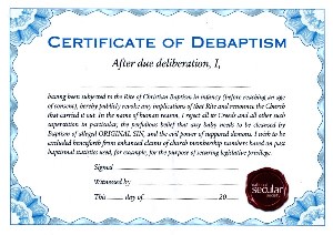 Debaptism Certificate