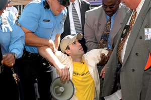 Traditional Protester Arrested