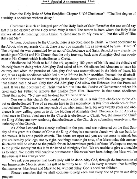 Cullman Lockout Announcement