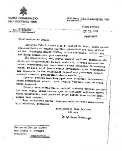 Ratzinger's Letter