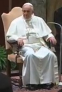 Francis-Bergoglio on White Chair
