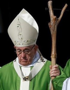 Francis-Bergoglio with the 'Twisted Serpent' Crozier