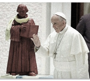 Martin Luther Statue and Francis-Bergoglio