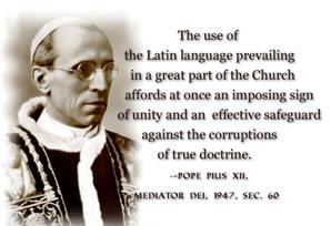 Pope Pius XII on Latin